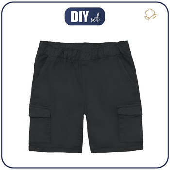 KID`S CARGO SHORTS - BLACK - sewing set