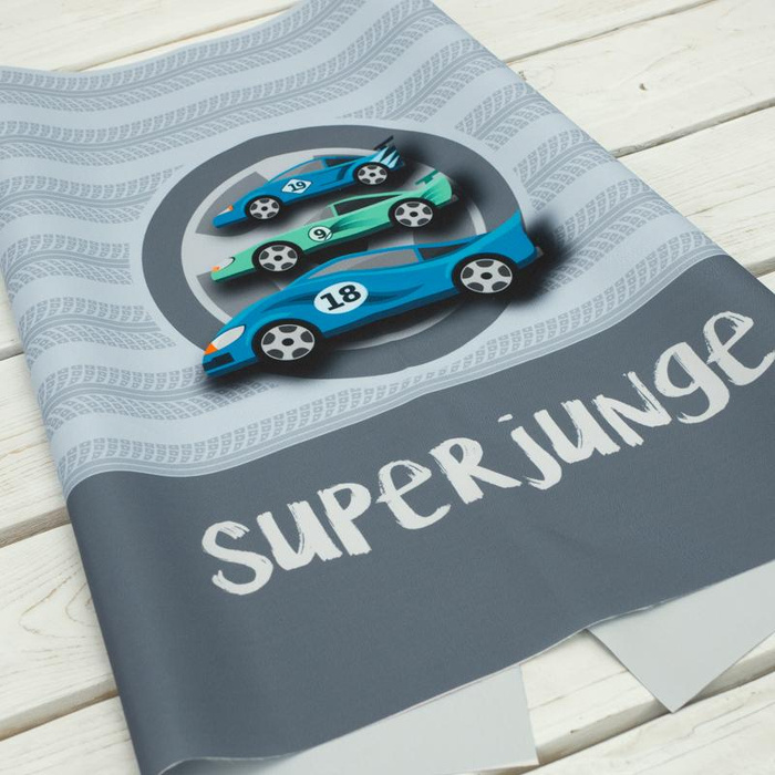 FAST WHEELS / blue - panel Waterproof woven fabric DE