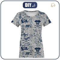 DAMEN T-SHIRT -  PIRATENABENTEUER / Beton - Single Jersey