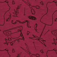 CONTOUR SEWING / viva magenta- single jersey with elastane ITY