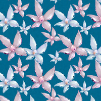GLITTER FLOWERS (DRAGONFLIES AND DANDELIONS) - Cotton woven fabric