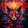 COLORFUL FOX - Paneel (60cm x 50cm) Wasserabweisende Webware