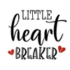 LITTLE HEART BREAKER (BE MY VALENTINE) - panel teplákovina 75cm x 80cm