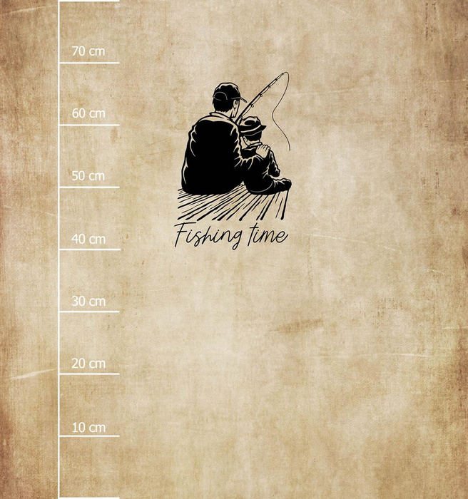 FISHING TIME PAT. 2 - panel (75cm x 80cm) Waterproof woven fabric