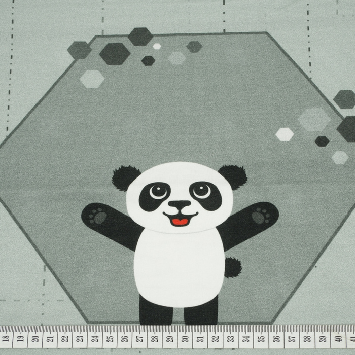 PANDA JANEK (hexagony) / šedý - panel úplet TE210