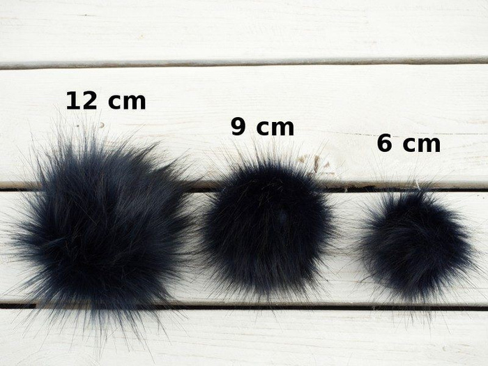 Kunstfell Pompon 9 cm - Farbe nach Wahl