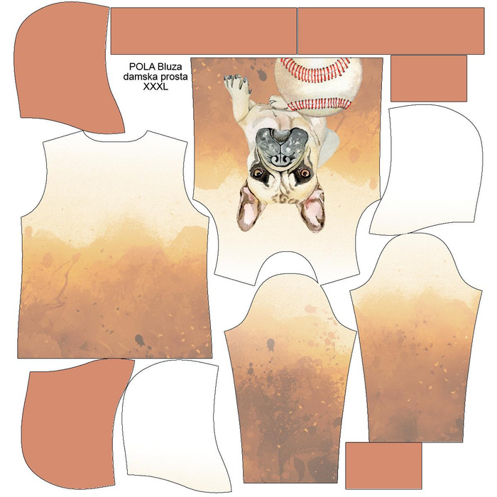 CLASSIC WOMEN’S HOODIE (POLA) - BULLDOG / brown - looped knit fabric - XXXL