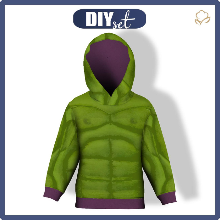 DZIECIĘCA BLUZA Z KAPTUREM (ALEX) - SUPERHERO WZ. 2 - zestaw do uszycia (134/140)
