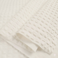 Cotton Waffle Knit Fabric - Cloud Dancer/ ECRU (D-02)