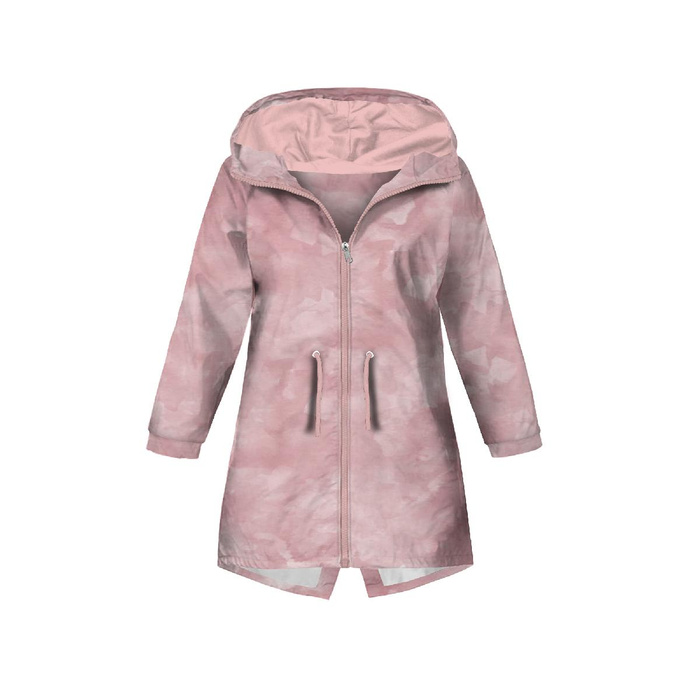 DĚTSKÁ BUNDA PARKA (ARIEL) - KAMUFLÁŽ vz. 2 / růžově křemenný - softshell (98/104)
