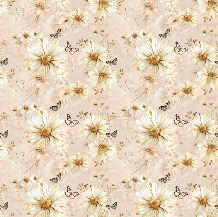 FLOWERS - Cloud Dancer WZ.6 - Cotton woven fabric