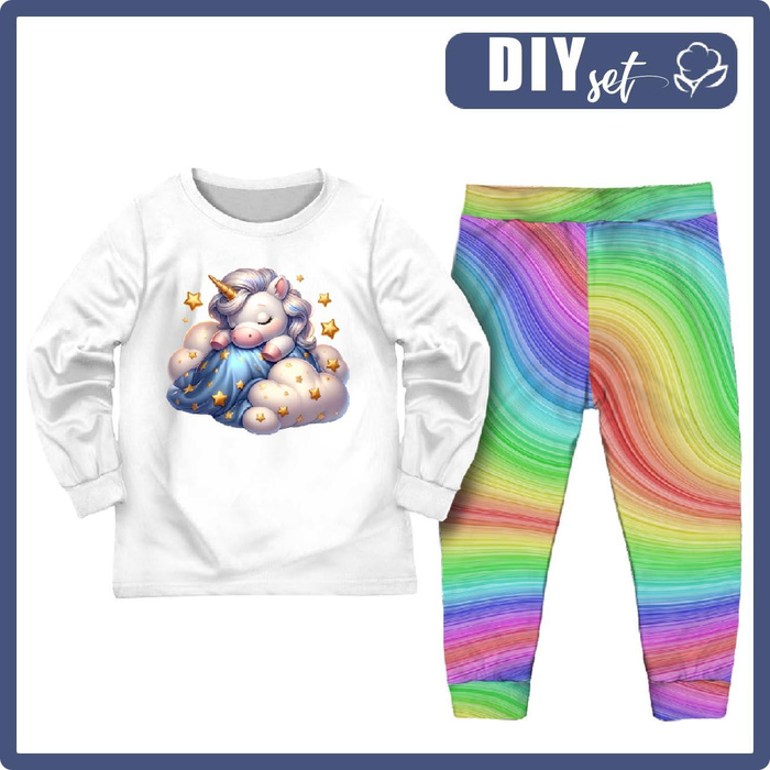 CHILDREN'S PAJAMAS " MIKI" - SLEEPING UNICORN - sewing set (122/128)