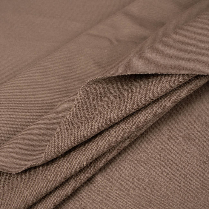 D-56 BROWN - looped knitwear with elastan 