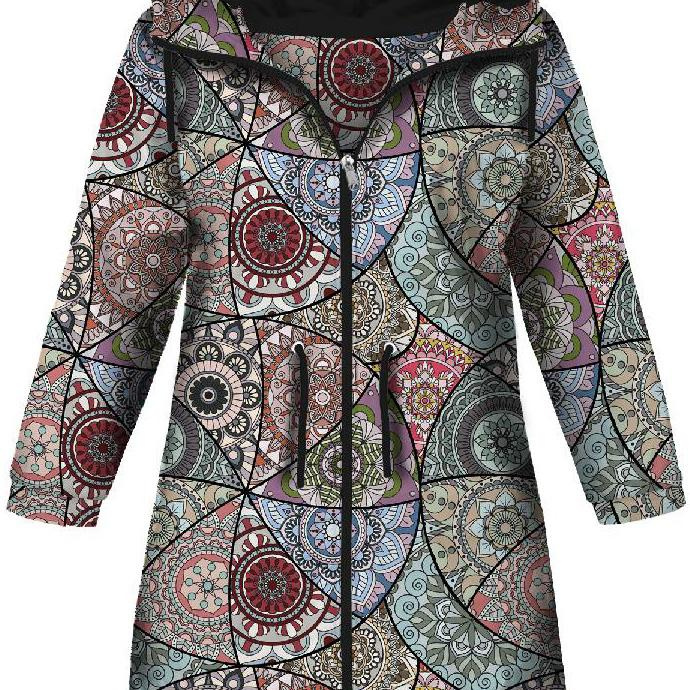 KIDS PARKA (ARIEL) - STAINED GLASS / aqua - softshell (134/140)
