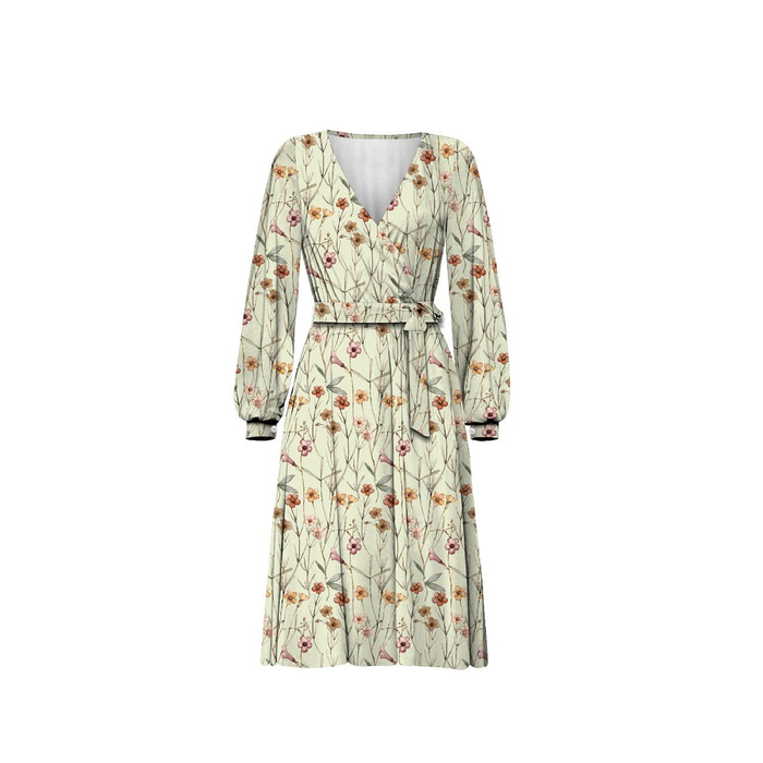 WRAP MIDI DRESS (BIANCA) - MEADOW PAT. 4 - sewing set S