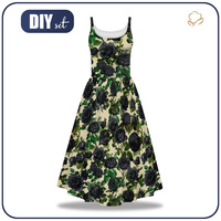 DRESS "ISABELLE" - BLACK ROSES - sewing set XL