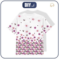 T-SHIRT DZIECIĘCY - KWIATY I KONICZYNY (NA ŁĄCE) - single jersey