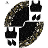 DRESS "ISABELLE" - FLOWERS (pattern no. 8) / black - sewing set M
