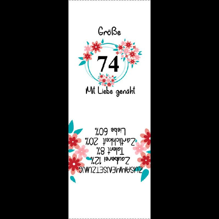 Mädchen Textillabel "BLUMEN" DE - Größe 56 - 9 Stck Set
