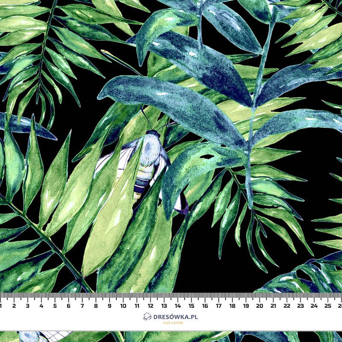 BLÄTTER UND INSEKTEN MS.6 (TROPISCHE NATUR) / schwarz - Wasserabweisende Webware