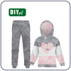 Children's tracksuit (OSLO) - ALL YOU NEED IS LOVE / STRIPES - looped knit fabric (98/104)