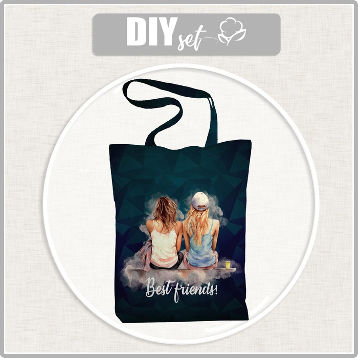 SHOPPER BAG - BEST FRIENDS - Waterproof woven fabric - sewing set