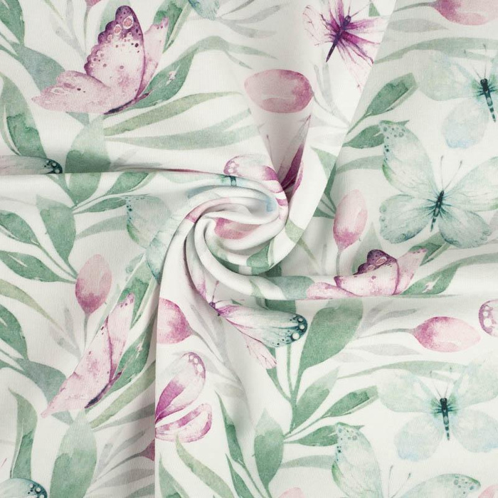 BUTTERFLIES MIX PAT.1 (WATER-COLOR BUTTERFLIES) - Cotton muslin