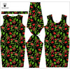 PENCIL DRESS (ALISA) - RED GARDEN (PARADISE GARDEN) - sewing set XXL