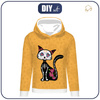 BLUZA DAMSKA (POLA) CLASSIC Z KAPTUREM - KOT FRIDA (DIA DE LOS MUERTOS) - dzianina pętelkowa XXXL