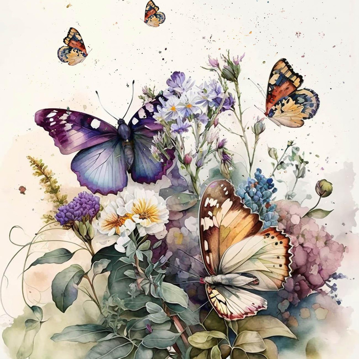 BEAUTIFUL BUTTERFLY WZ. 2 - panel (75cm x 80cm) tkanina bawełniana