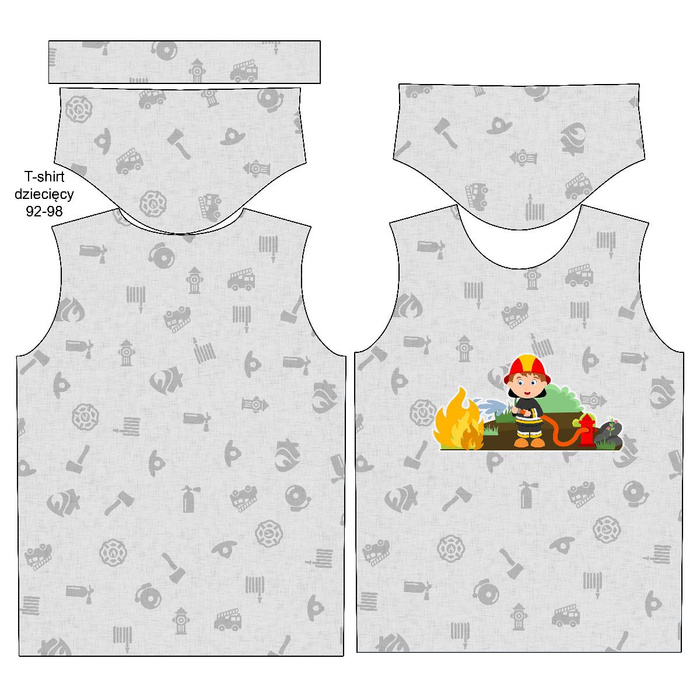 KID’S T-SHIRT - FIREFIGHTER / acid (grey) - single jersey 