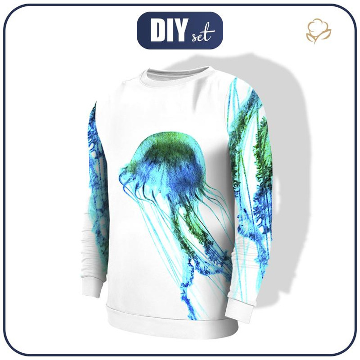 MEN’S SWEATSHIRT (OREGON) - JELLYFISH - Elastic brushed knit fabric XS