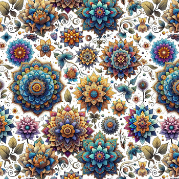 KOLOROWA MANDALA wz. 6 - Len 100%