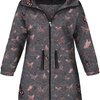 KIDS PARKA (ARIEL) - BUTTERFLIES (GLITTER BUTTERFLIES) / ACID WASH GREY - softshell (134/140)