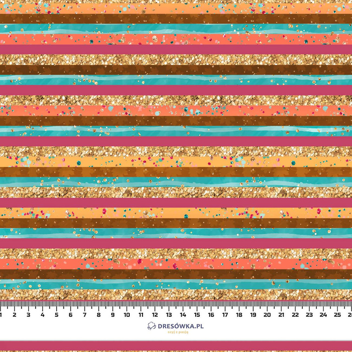 GLITTER STRIPES (GLITTER AUTUMN) - Cotton woven fabric