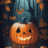 HALLOWEEN PUMPKIN - panel (60cm x 50cm) teplákovina