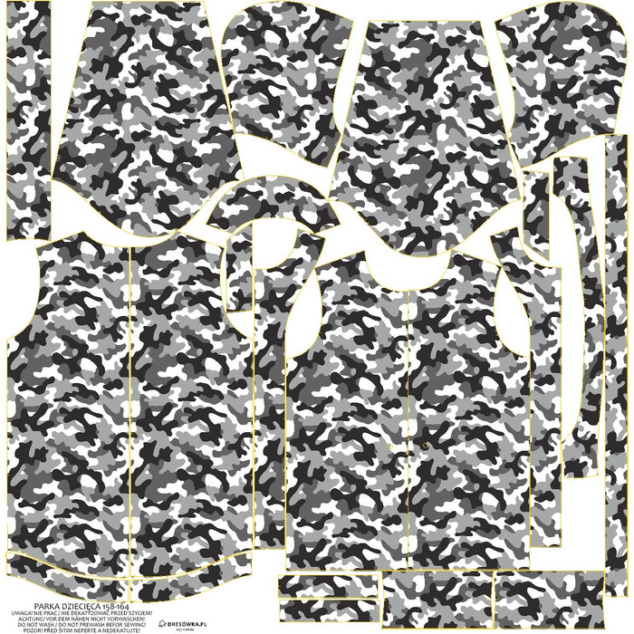 KINDERPARKA (ARIEL) - CAMOUFLAGE GRAU - Softshell (146/152)