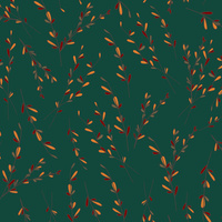 HERBST ZWEIGE / Flaschengrün (HERBST DES KLEINEN PANDA)- Polster- Velours