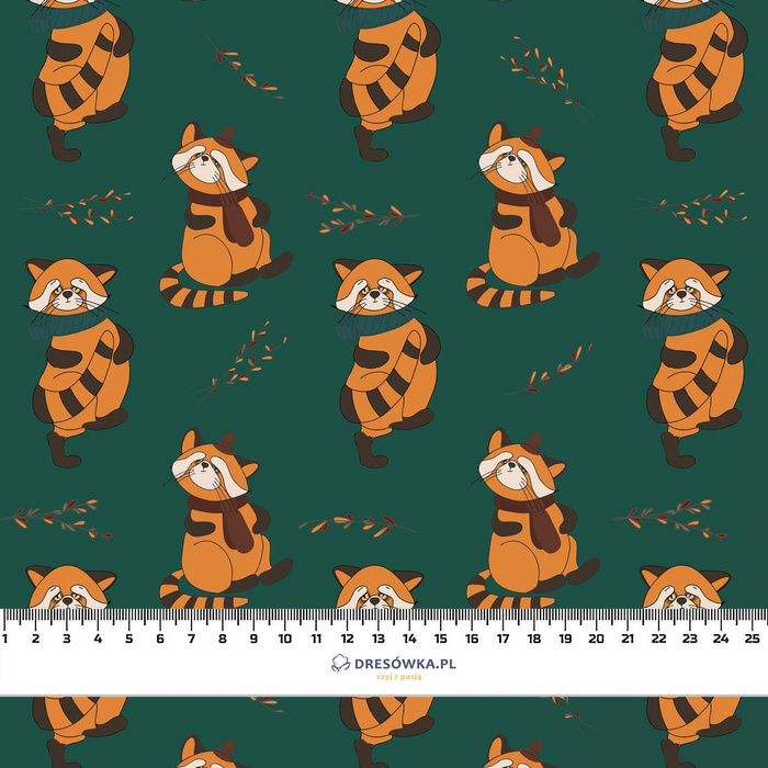 KLEINER PANDA MIT SCHAL / Flaschengrün (HERBST DES KLEINEN PANDA) - Softshell