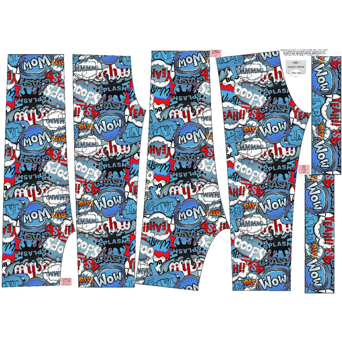 CHILDREN'S SOFTSHELL TROUSERS (YETI) - COMIC BOOK (blue - red) (134/140)