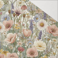 PASTEL FLOWERS WZ. 35 - Hydrofobní česaná teplákovina
