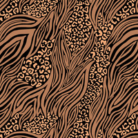 ANIMALS MIX / caramel - Cotton woven fabric
