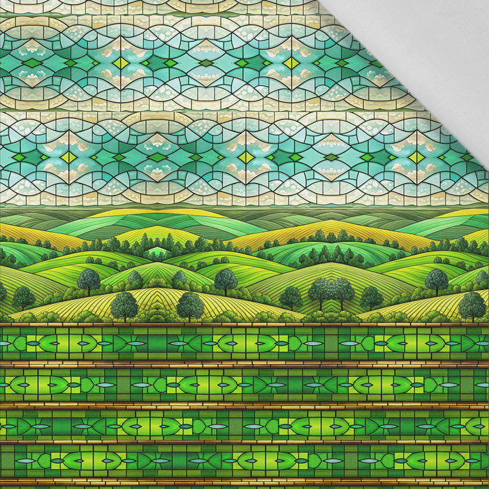 Stained Garden wz. 18 - panel (60cm x 50cm) tkanina bawełniana
