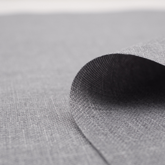 Waterproof woven fabric linen imitation - LIGHT GREY