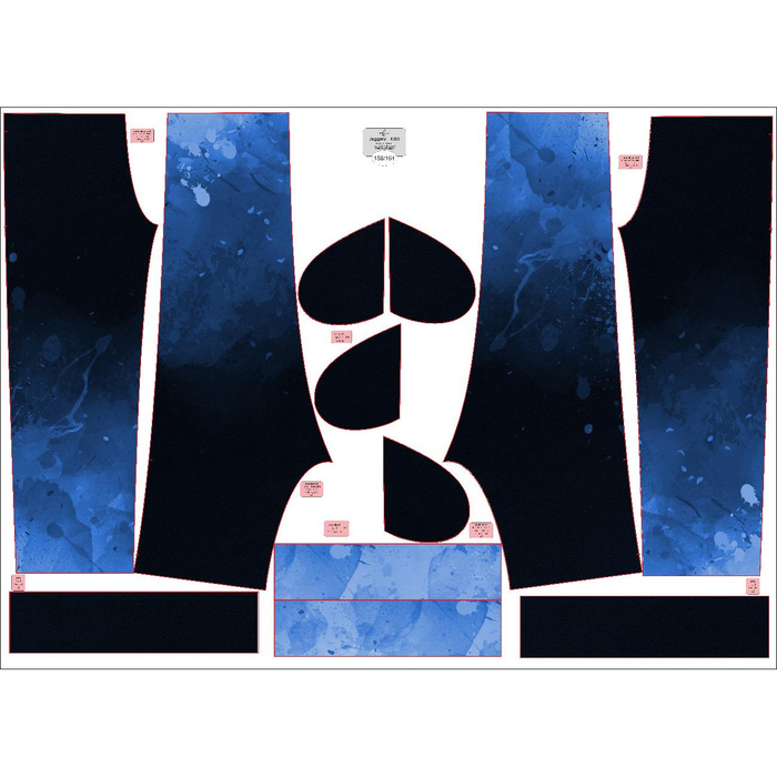 KINDER JOGGINGHOSE (ROBIN) - KLECKSE (classic blue) / schwarz - Nähset (158/164)