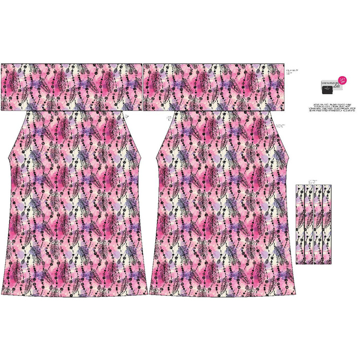 Bardot šaty (LILI) - RŮŽOVÁ PEŘÍČKA A KORÁLKY - Sada šití - 110-116