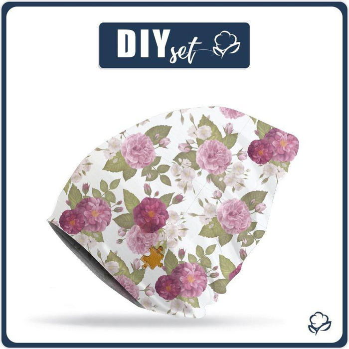 "Beanie" Mütze - ROSENGARTEN  / weiß 54-56