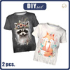 2-PACK - T-SHIRT DZIECIĘCY - BABY ANIMALS WZ. 2 - ZESTAW DO USZYCIA (140/146)