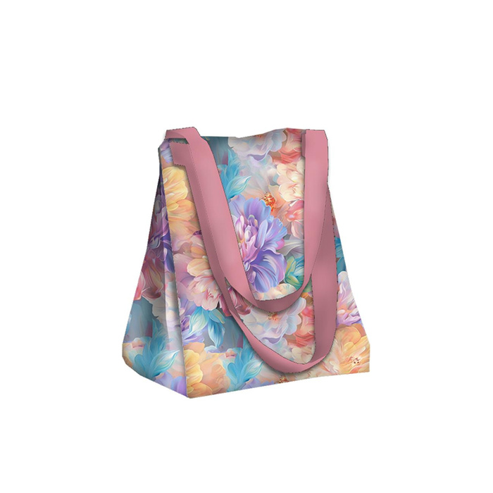 XL bag with in-bag pouch 2 in 1 - PASTEL FLOWERS WZ.19 - sewing set