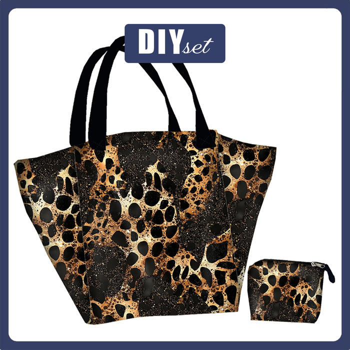 XL Tasche mit Utensilientasche 2 in 1 - Black & Gold Glamour wz.2- Nähset
